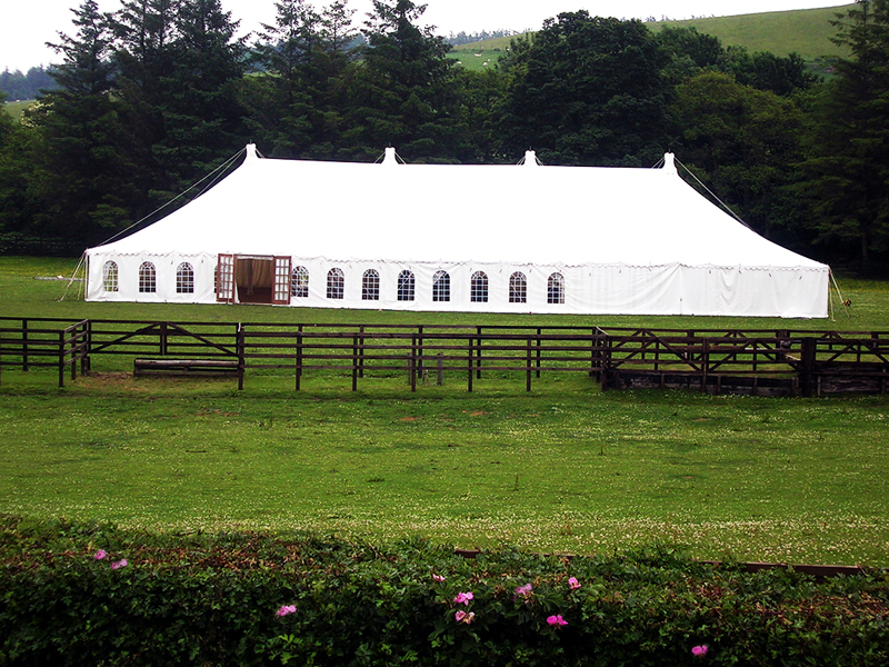 Wedding marquee waiting on the arrival of the guests